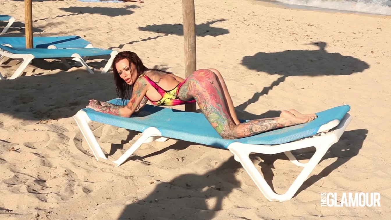 ThisIsGlamour Becky Holt On The Beach BTS XXX